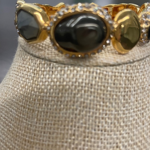 NWOT Alexis Bittar Cuff Bracelet With Multicolored Stones and Rhinestones - Picture 2 of 5